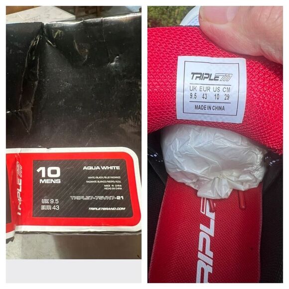 Triple 7 Men’s Aqua White  Sneakers Sz 10 NIB - Picture 8 of 8